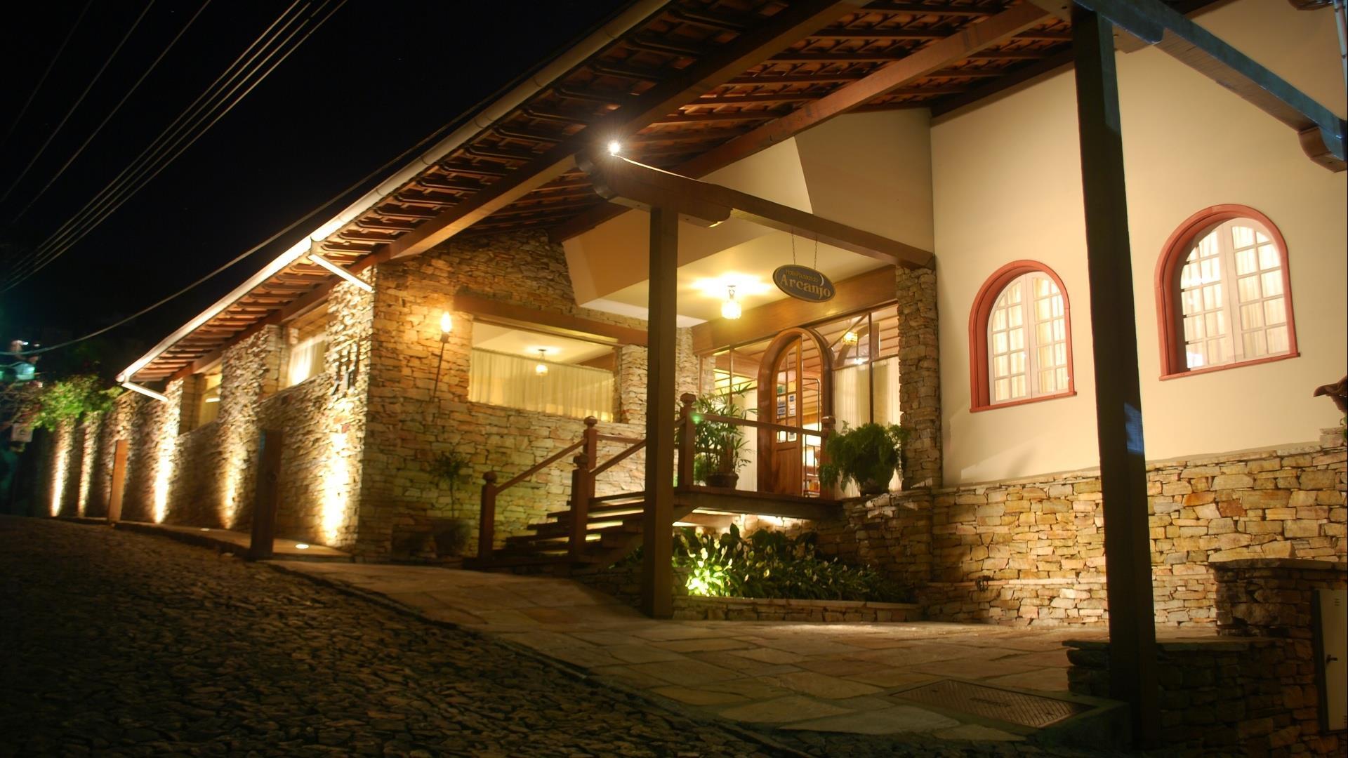 Entrance area of Pousada do Arcanjo in Ouro Preto, Brazil