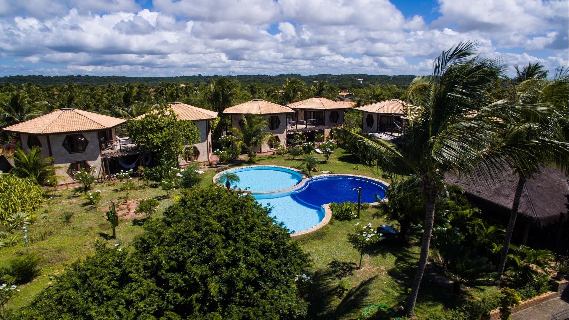 Aerial view of Pousada Morada dos Ventos in Praia da Pipa, Brazil