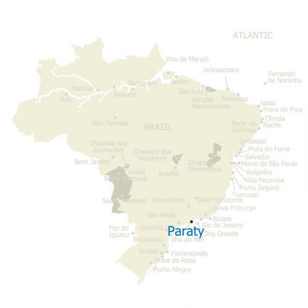 Map of Paraty and Brazil