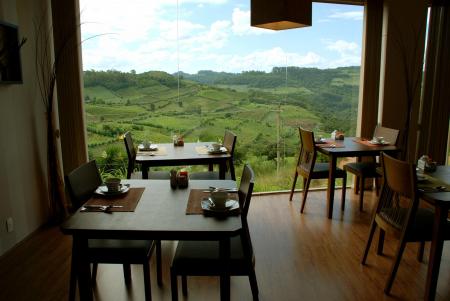 Restaurant with a perfect view at Pousada Borghetto Sant'Anna in Bento Goncalves, Brazil