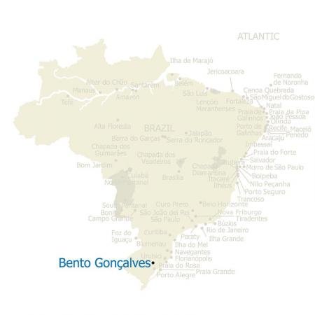 Map of Bento Goncalves and Brazil