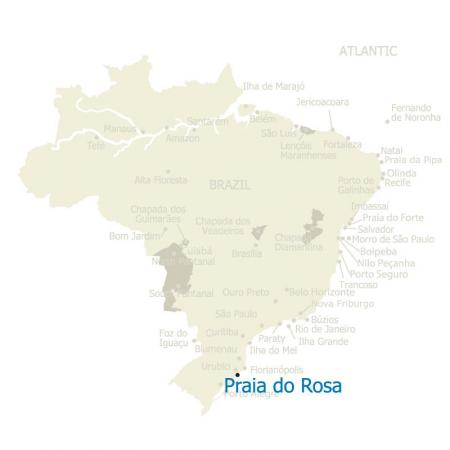 Map of Praia do Rosa and Brazil 