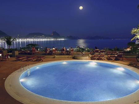 The rooftop jacuzzi of Hotel Sofitel Rio de Janeiro in Copacabana, Brazil