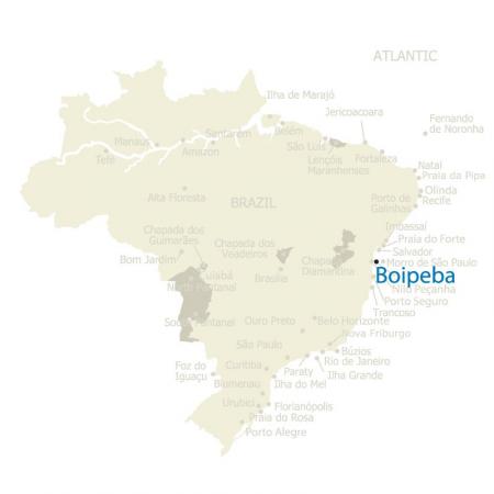 Map of Boipeba and Brazil