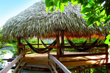 A typical place in the shades with hammocks at Juma Amazon Lodge