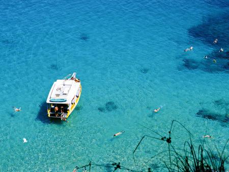 Blue sea on the archipelago Fernando de Noronha