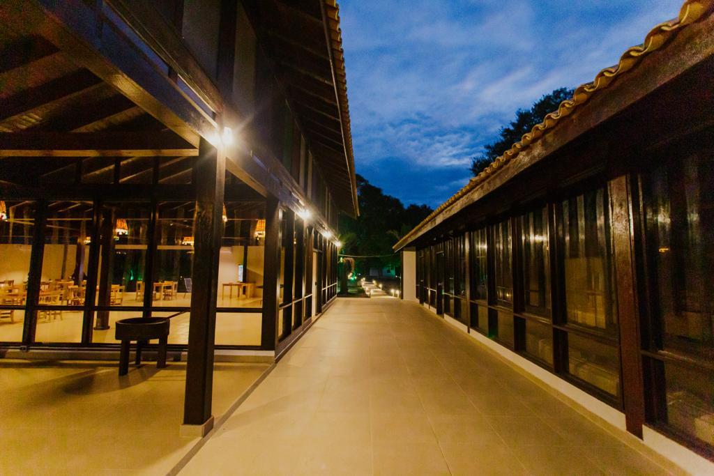 Wooden buildings at Santa Rosa Lodge in the northern Pantanal, Brazil