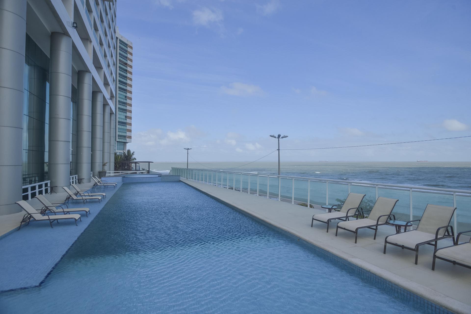 Pool with seaview at Hotel Luzeiros in Sao Luis do Maranhao, Brazil