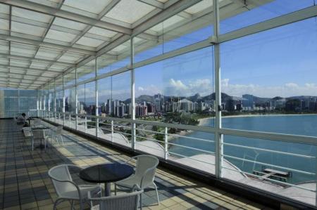 View over the bay from the varanda of Hotel Senac Ilha do Boi