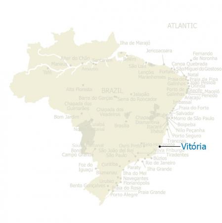 Map of Vitoria and Brazil