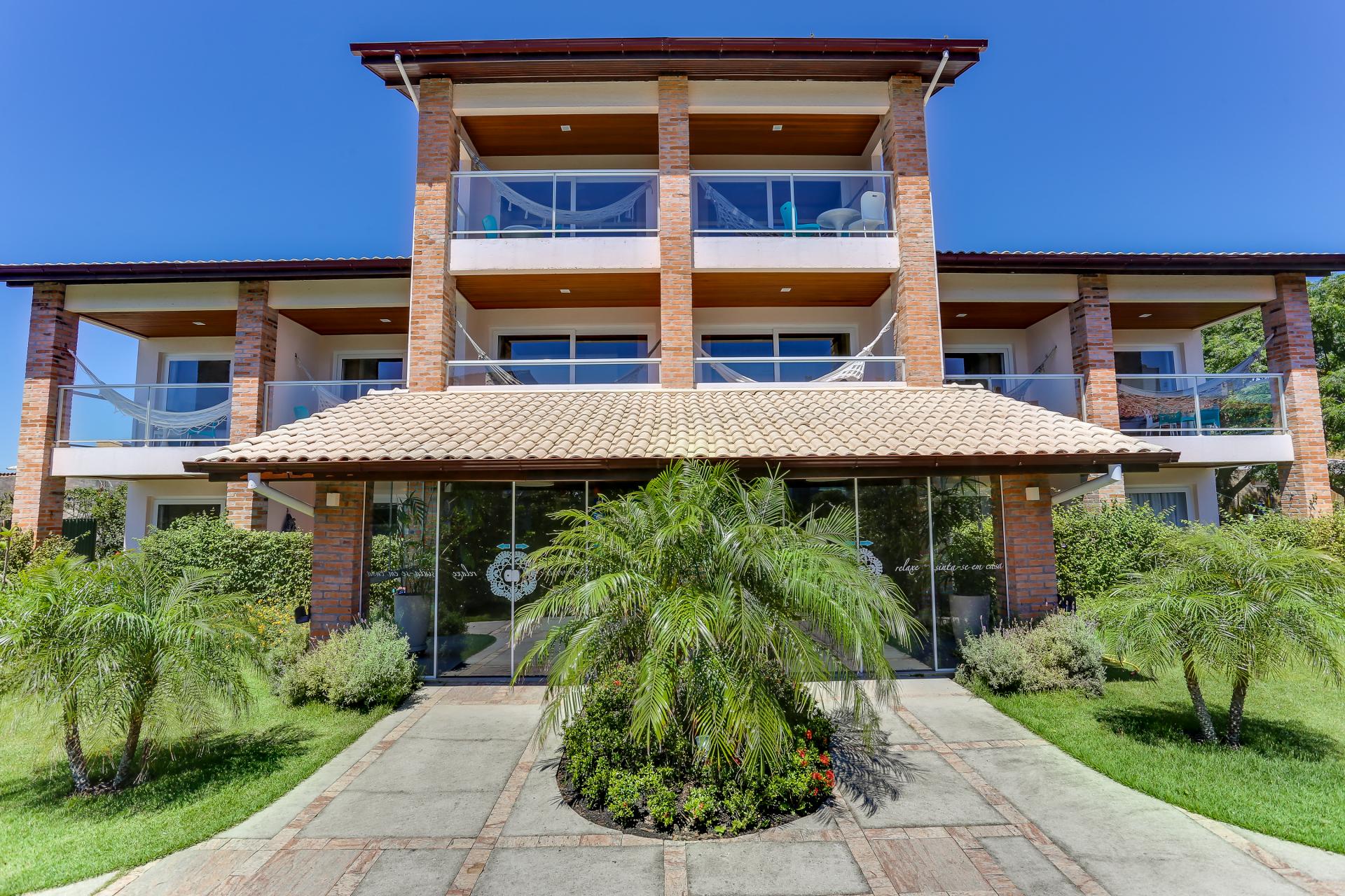 Entrance area and front of Pousada Ilha Faceira in Florianopolis