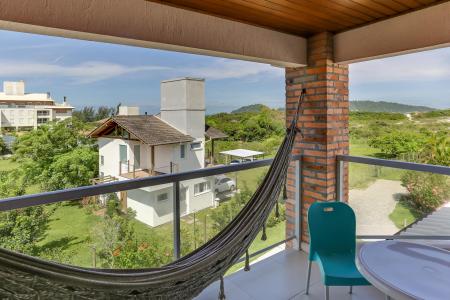 Balcony with hammock at Pousada Ilha Faceira in Florianopolis