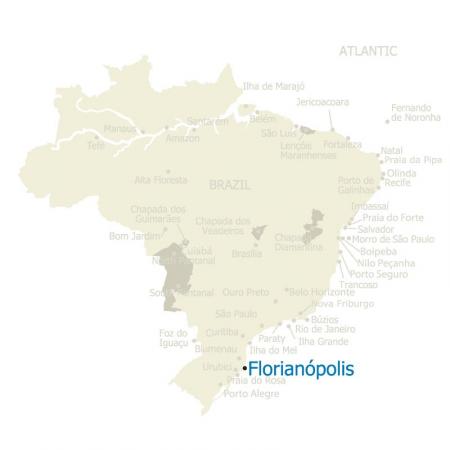 Map of Florianopolis and Brazil