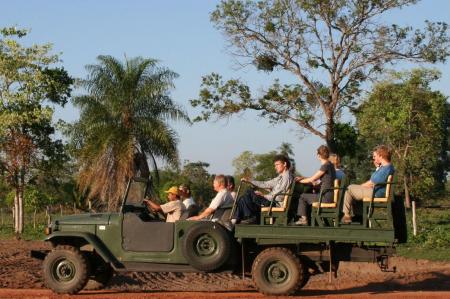 Jeep Safari into the Pantanal wetlands, near to Pousada Aguape