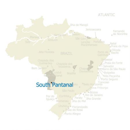 Map of th southern Pantanal and Brazil