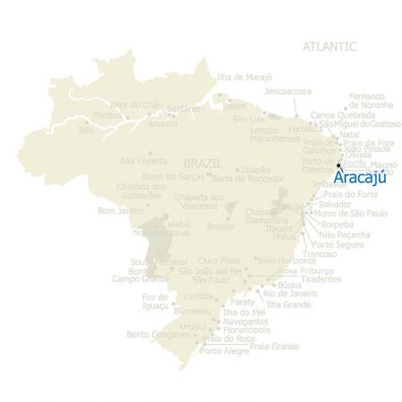 Map of Aracaju and Brazil