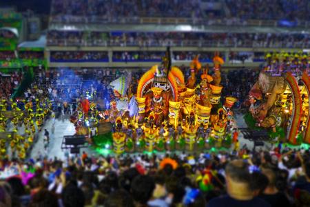 Decorated trucks of the Samba schools