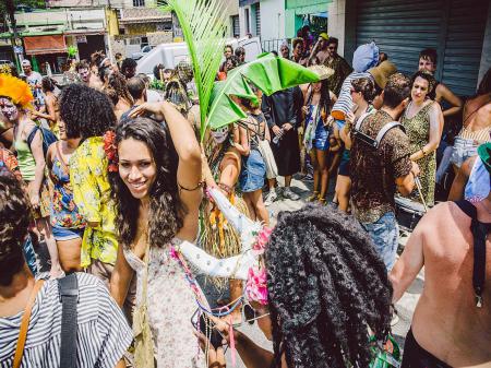 Colorful Carnival street processions in Rio