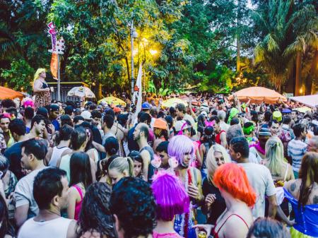 The streets during Carnival in Rio