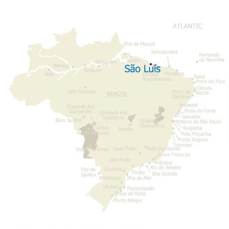 Map of Sao Luis in Brazil