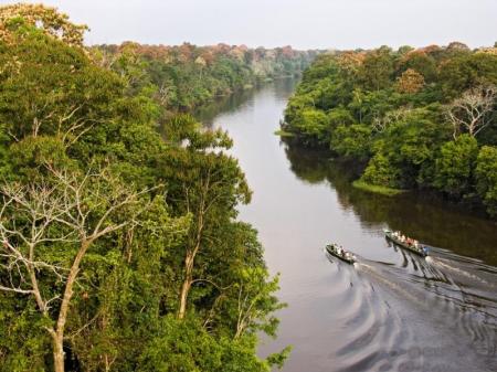 Boat expedition during the Amazon river cruise