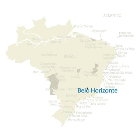 Map Belo Horizonte and Brazil