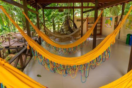 Hammocks in common area at Amazon Premium Lodge 