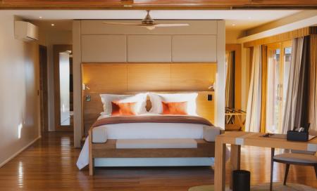 Bed in of Hotel Casana's private bungalows