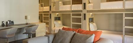 Bunkbed room at Hotel Casava, perfect for gorups or teens