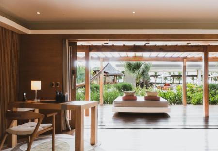 Day bed at one of the private bungalow's of Hotel Casava