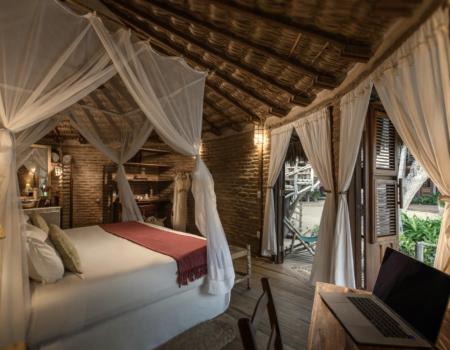 One of the bungalow rooms at Vila Kalanga