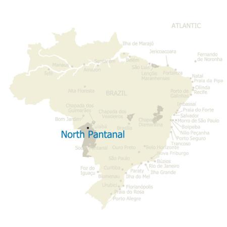 North Pantanal on map of Brazil