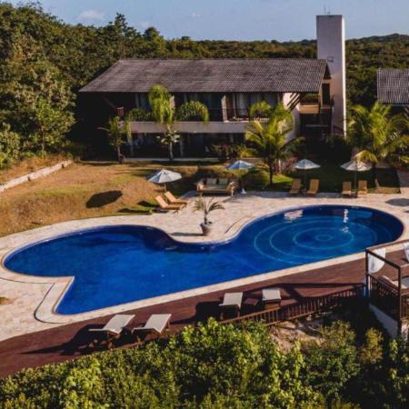 Pool area at Oka de Mata hotel